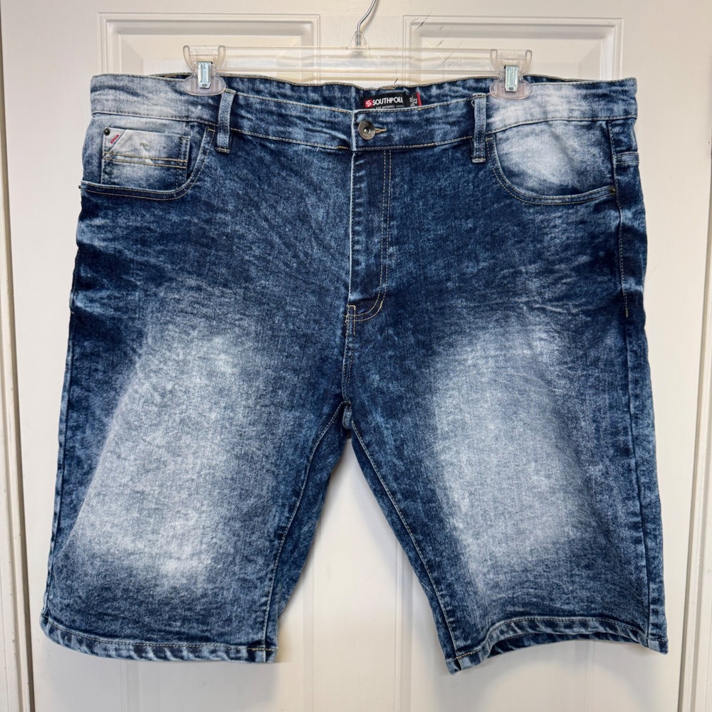 Southpole Mens Denim Short 42 Blue Acid‎ Wash Slim Fit Streetwear Retro Urban